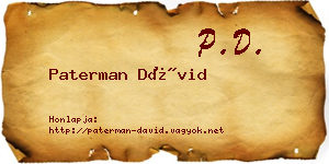 Paterman Dávid névjegykártya